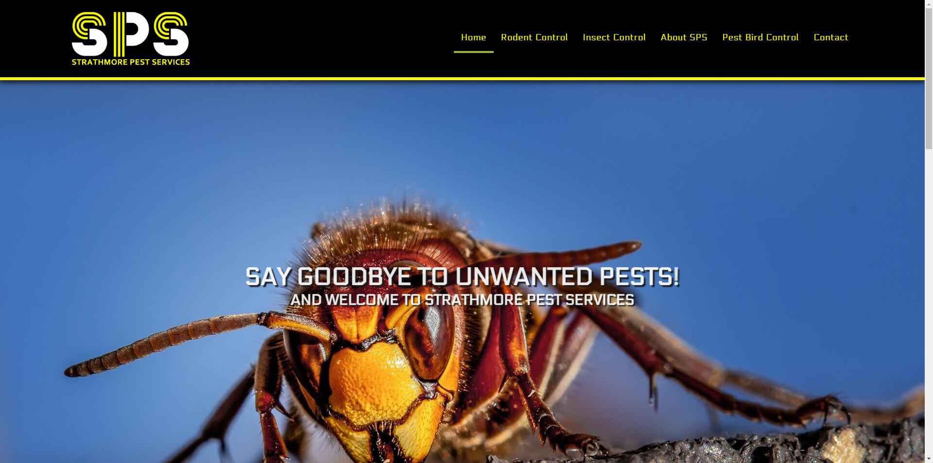 website designed for Strathmore Pest Services
