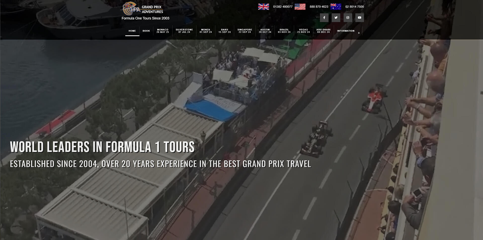 website designed for Grand Prix Adventures