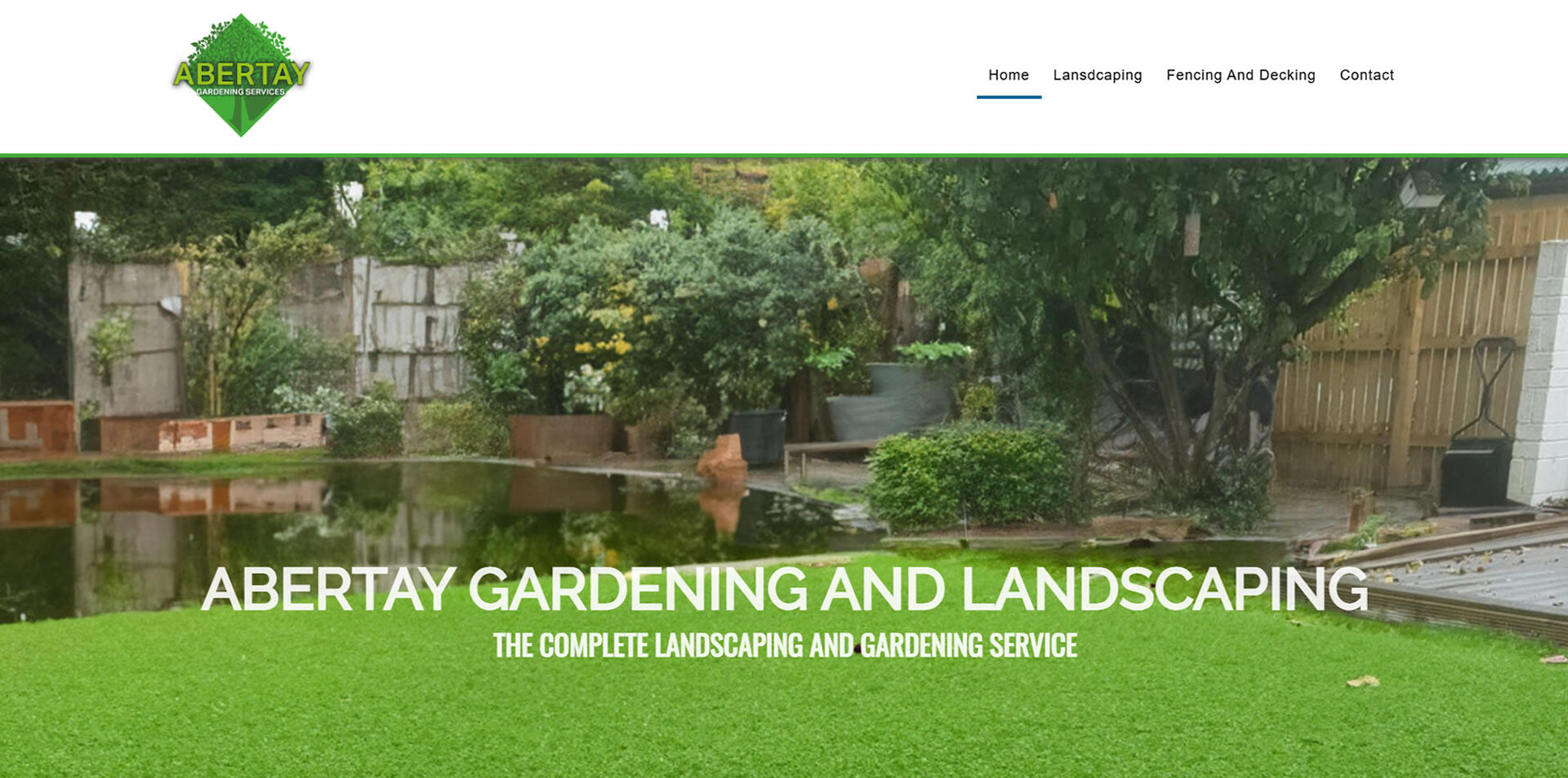 website designed for Abertay Gardening