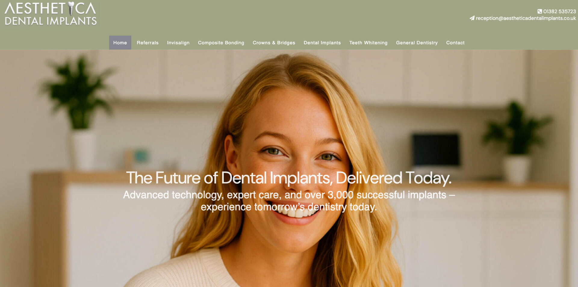 website designed for Aesthetica Dental Implants