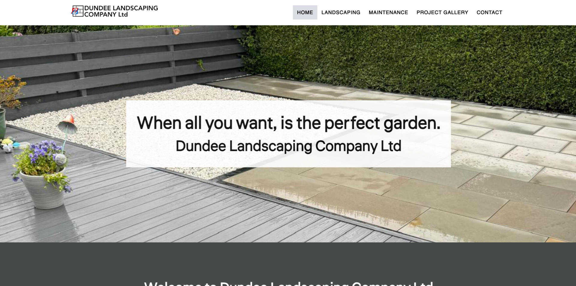 website designed for Dundee Landscaping Company