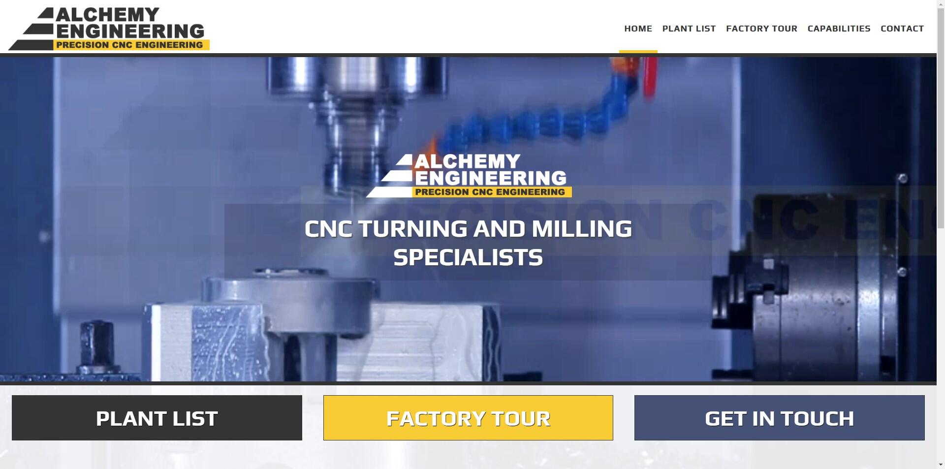 website designed for Alchemy Engineering Ltd