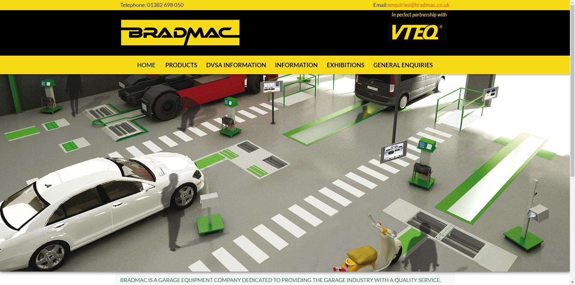 website designed for BRADMAC Garage Equipment