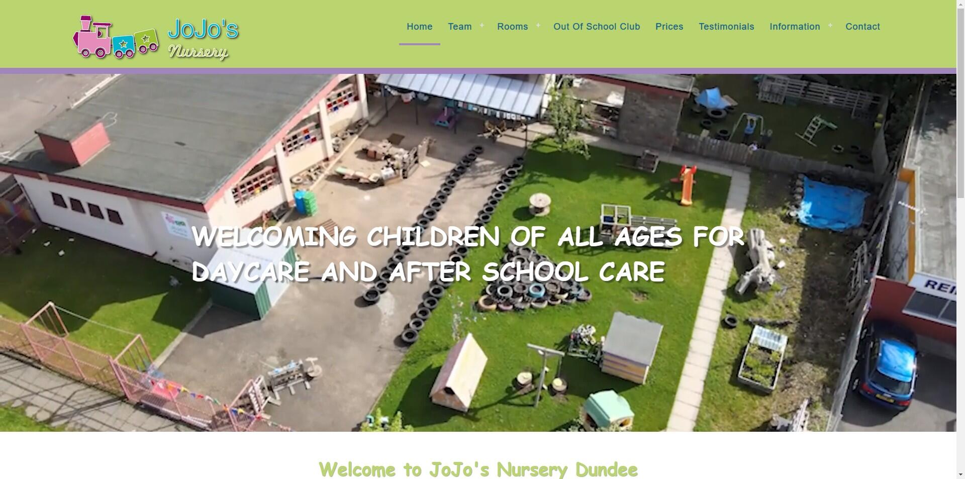 website designed for Jojos Nursery