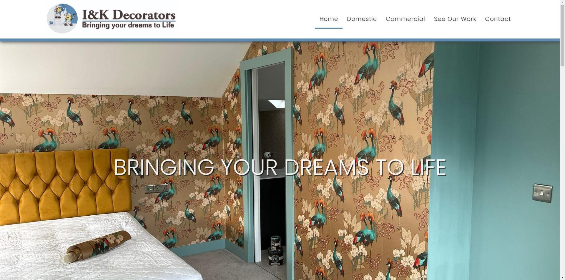website designed for  I and K Decorators