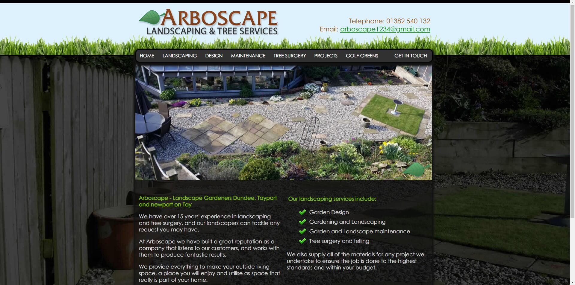 website designed for Arboscape
