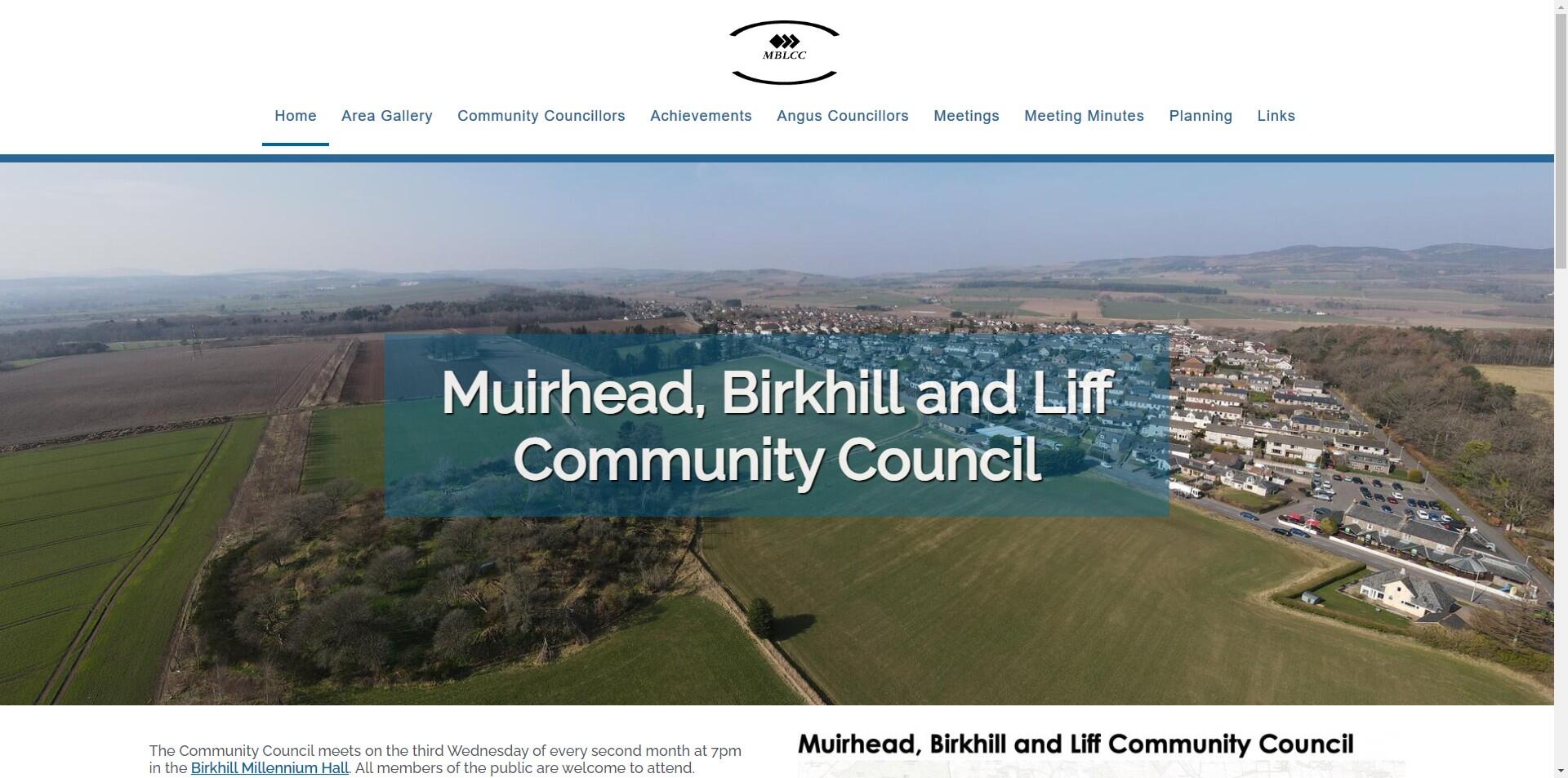 website designed for Muirhead Birkhill and Liff Community Council