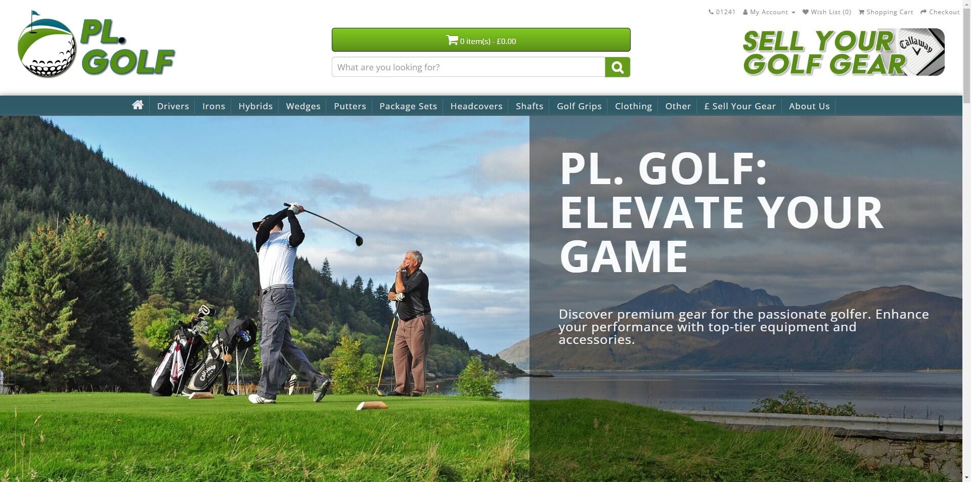 website designed for PL Golf