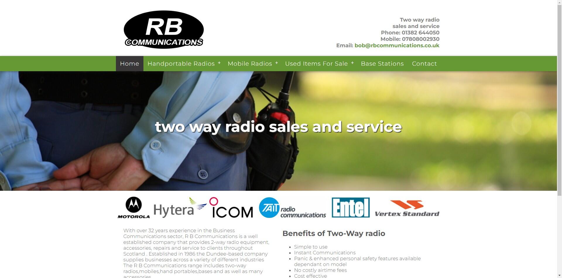website designed for RB Communications