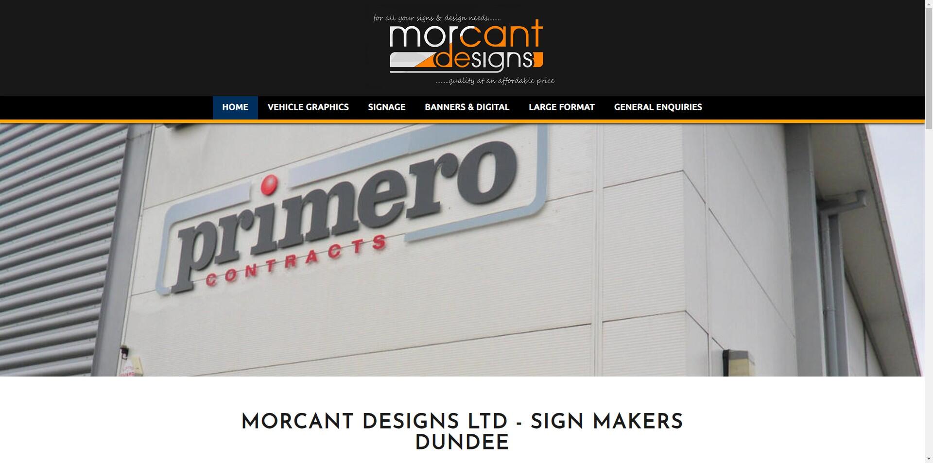 website designed for Morcant Designs Ltd