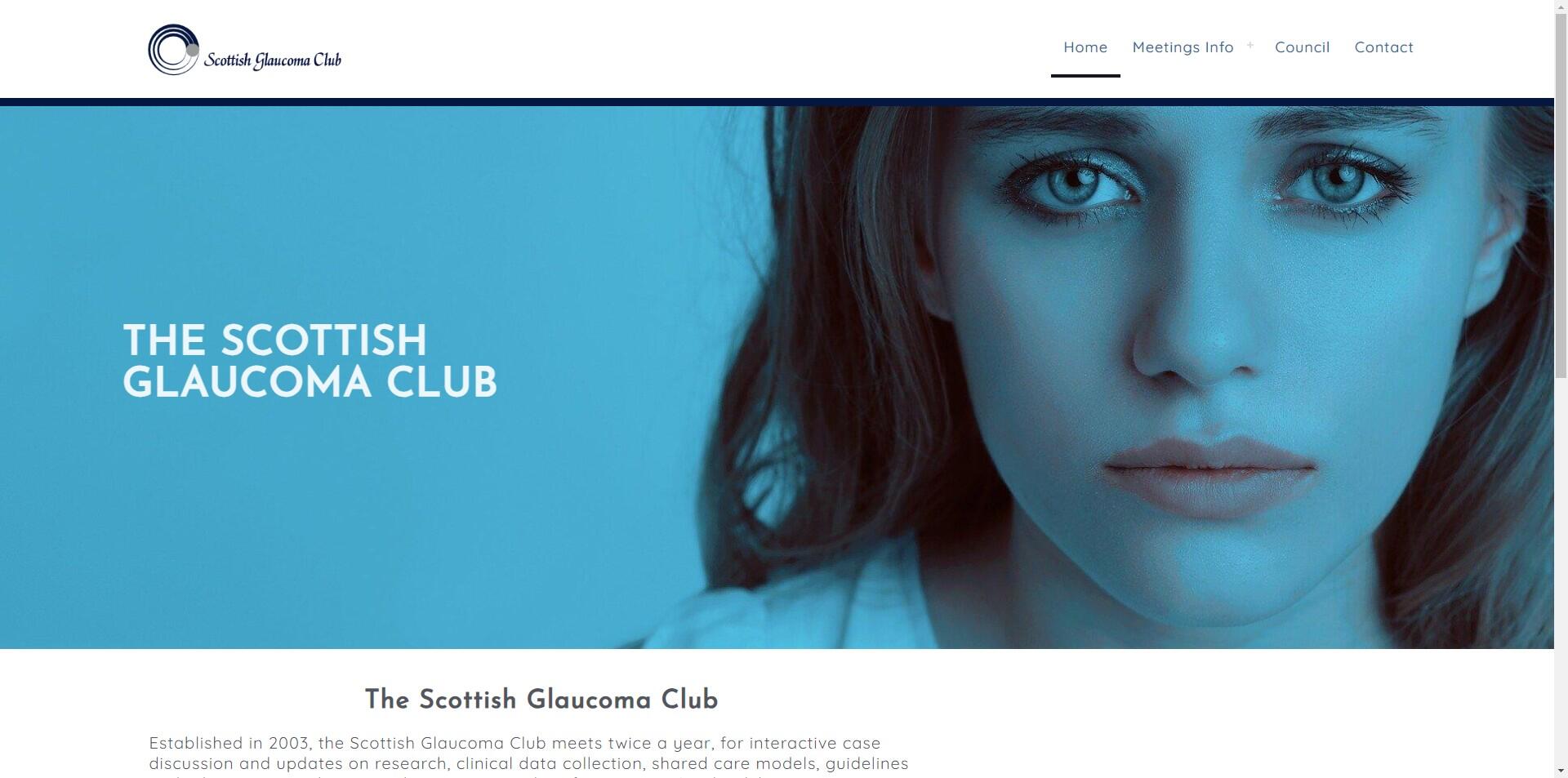 website designed for Scottish Glaucoma Club